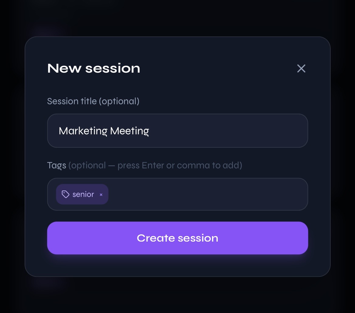 Create a session